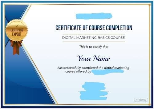 Digital Marketing Certificate.